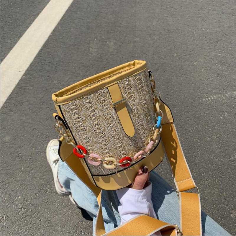 Zomer damestas breien emmer schoudertas casual kleine crossbody tassen chai dames handtassen