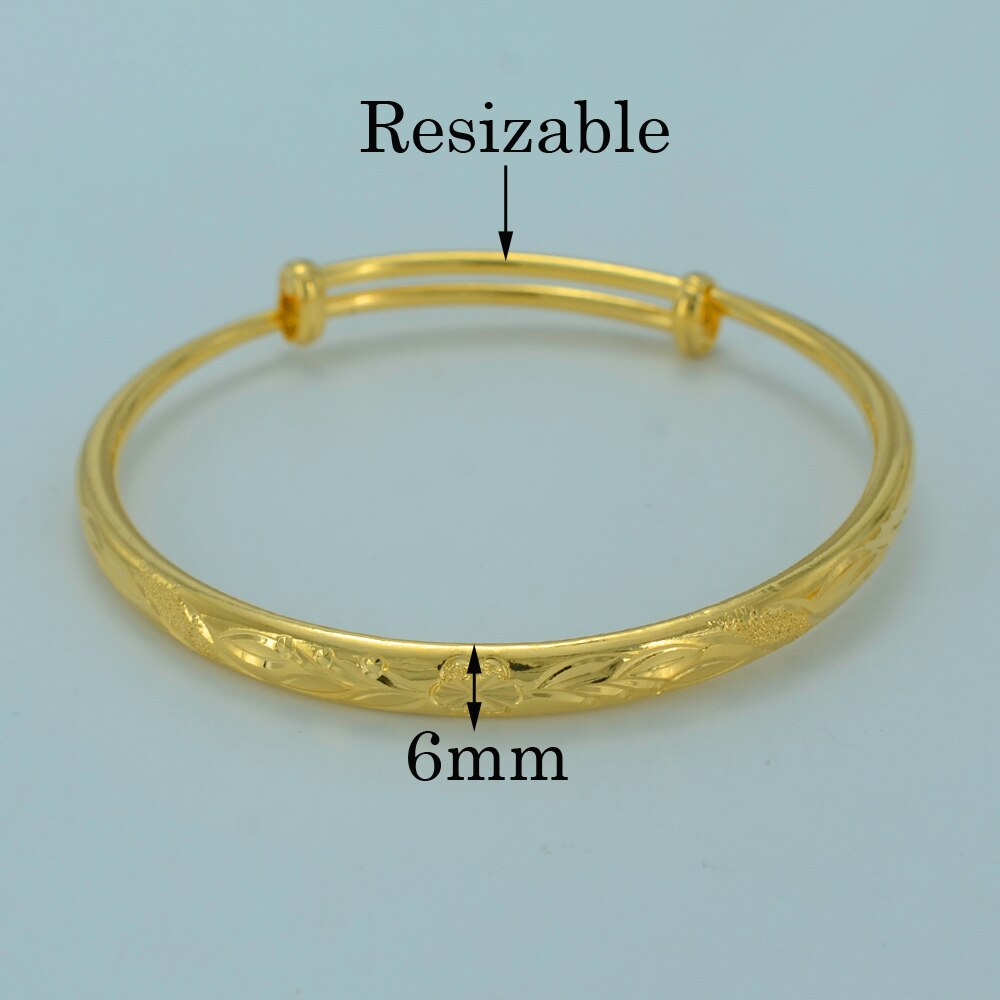 Anniyo bangle para mulheres moda gp pulseira adolescente cor ouro jóias 4 tamanho você pode escolher #000707