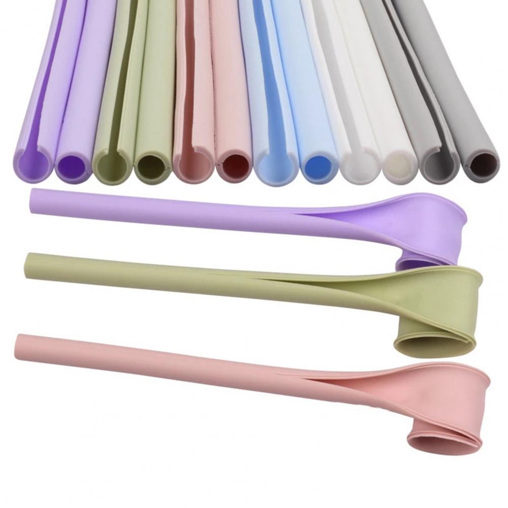 Useful Straw Flexible Solid Color Stirring Straw One Click Open Drinking Straw for Restaurant Home Straw