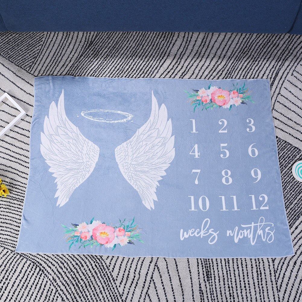Baby Blanket Compact and Portable Carry Convenient Newborns Wings Monthly Photo Props Background Cloth Flannel Wrap