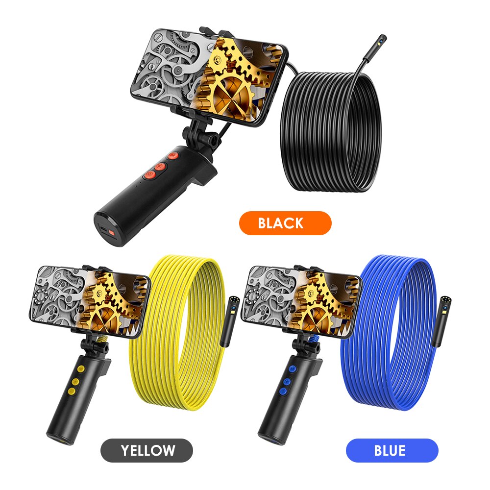 Connected Industrial Endoscopy Borescope Inspection Double Camera Built-in 9pcs 5 Levels Dimmable Adjustable Brightness LEDs