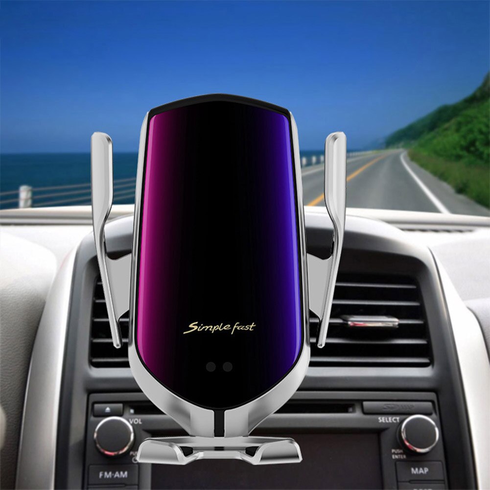 R1 serrage automatique Qi voiture chargeur sans fil 10W pour iPhone 11 Pro XR XS Huawei P30 Pro capteur infrarouge support de téléphone