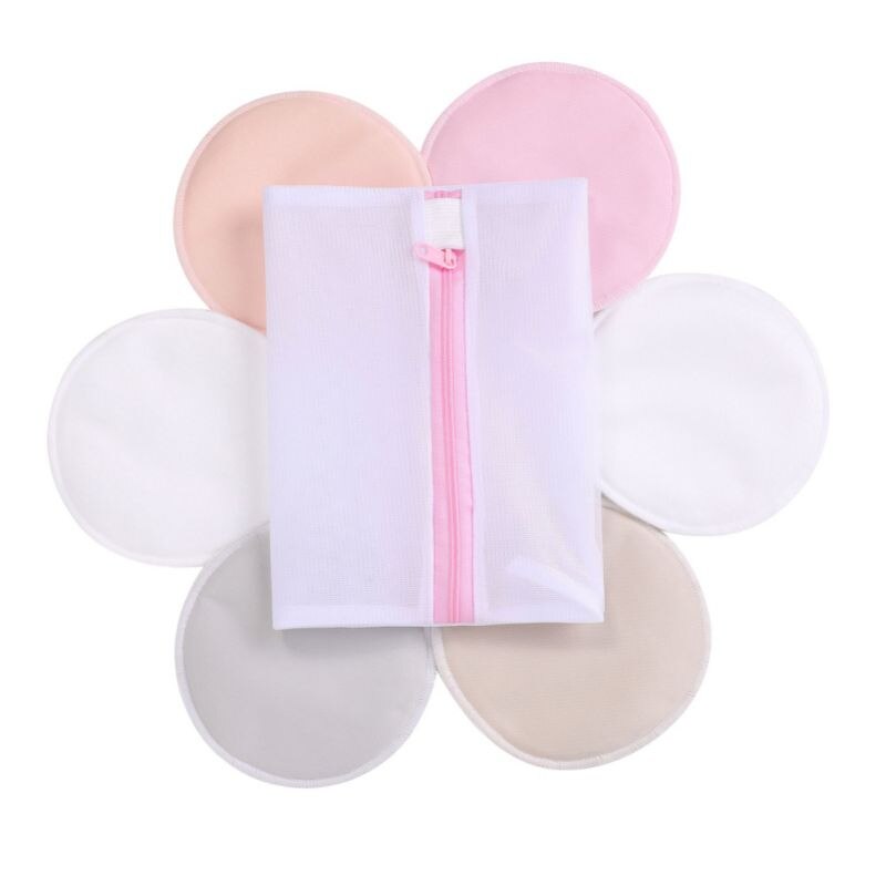 (6 Pack) Bamboe Verpleging Pads Met Bonus Waszak Herbruikbare Wasbare Borstvoeding Pad: B