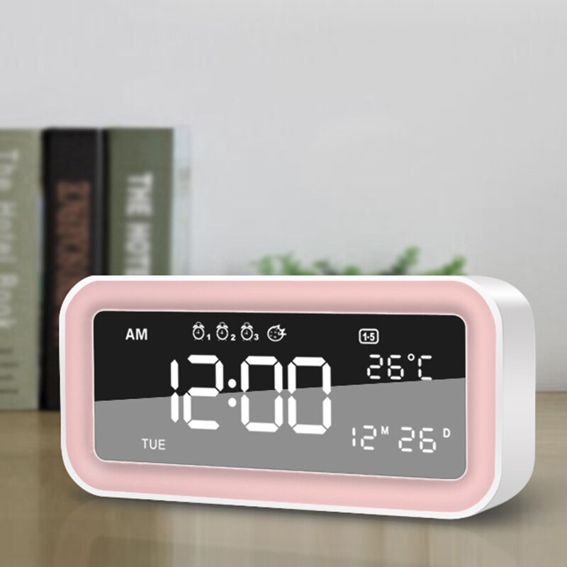 Dual USB Charging Smart Digital Alarm Clock With Dimmable Led Light Music Snooze Function Radio Alarm Clock