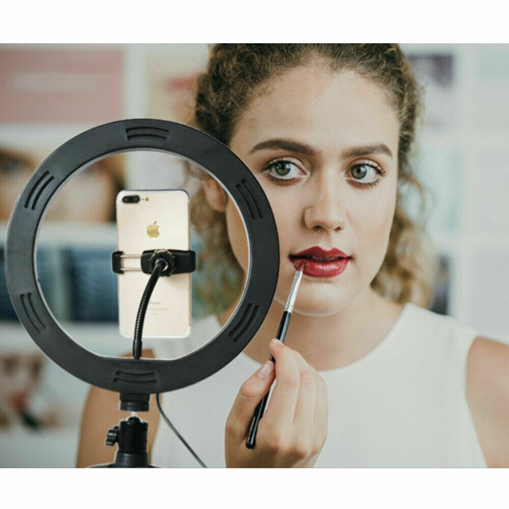 Anillo de luz LED de 6 pulgadas para estudio de vídeo, foto, Selfie, luz de relleno con trípode de escritorio y soporte para teléfono, f/retrato, producto de fotografía en vivo