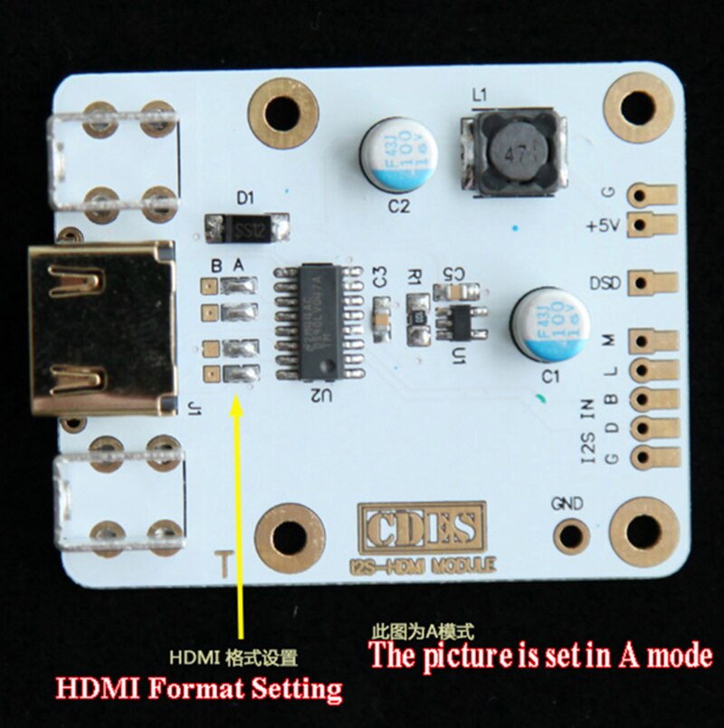 Carte de conversion technique I2S IIS vers HDMI, prise en charge DSD PCM HIFI Audio, bricolage