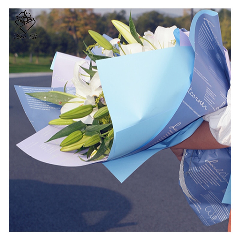20 stücke Englisch Buchstaben Gemusterten Dekorativen Papier Wasserdicht Verpackung Papier Einfarbig Koreanische Blume Packpapier