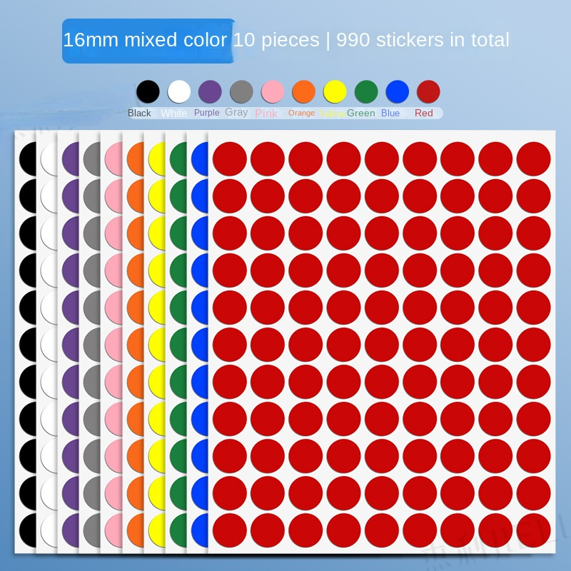 10 Sheet Colored Dot Stickers Round Color Coding Labels Polka Circle Dot Label Sticker for Office,Classroom Party Decoration: Red