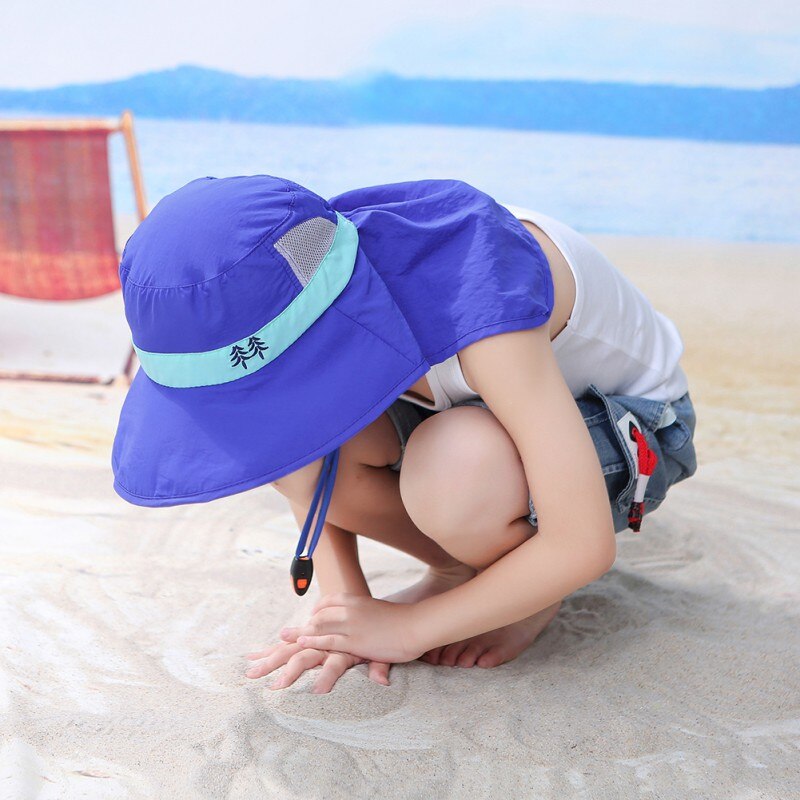 Wide Brim Children Sun Hat Kids Bucket Cap Summer Beach Girls Travel Outdoor Cute Casual Sun Hats