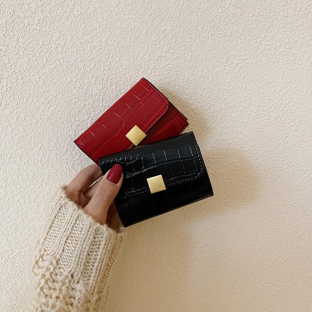 Krokodil Patroon Portemonnee Vrouwen Multi-Slots Pu Clutch Dames Korte Portemonnee Kaart Tassen