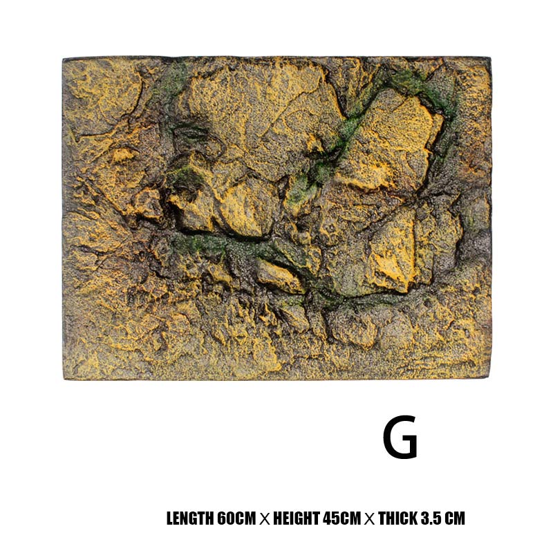 3D Foam Rock Stone Aquarium Background Board Decor Foam Board for Reptile Fish Tank 60x45cm HG99: G