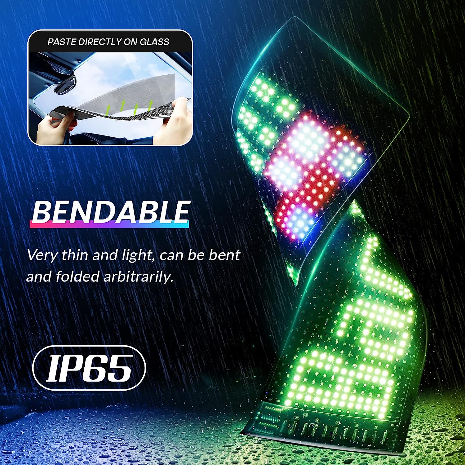 LED Matrix Panel Rolling Advertising LED Signage USB 5V Bluetooth App Controlled Sign Light Programmable LED Car Sign