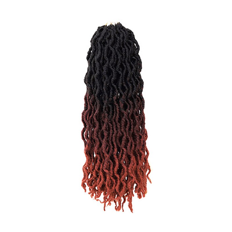 Curly Crochet Braids Hair Extensions 18 Inch Ombre Blond Soft Goddess Synthetic Braids Crochet Braids Hair: C4