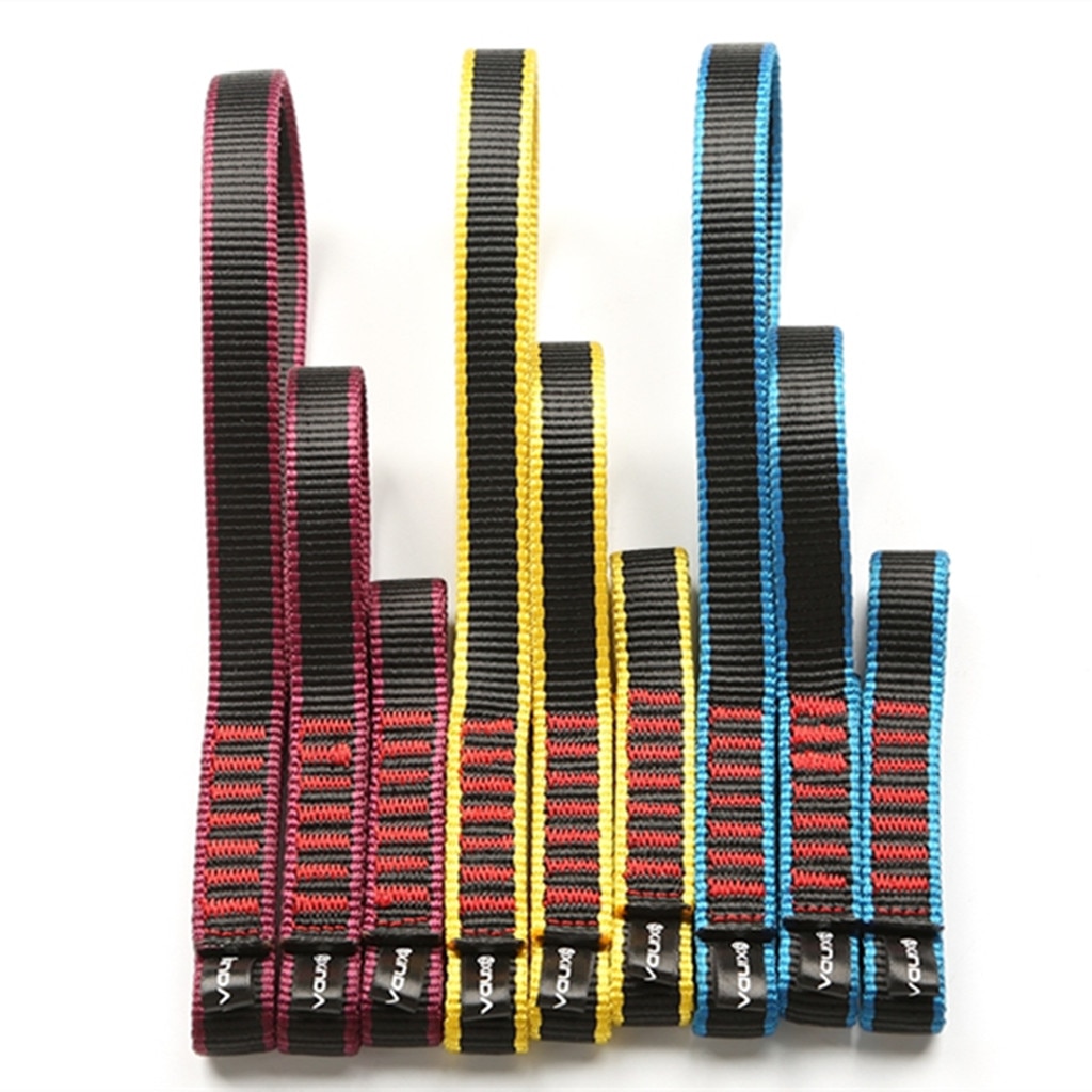 22KN Rock Climbing Quick Draw Nylon Open Sling Mountaineering Carabiner Hardware Webbing Strap Lanyard