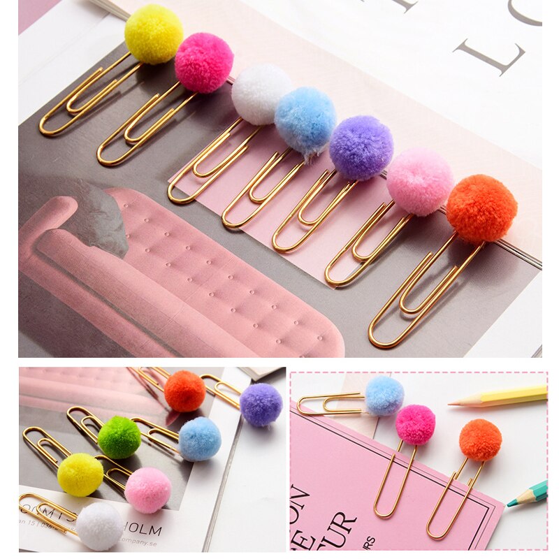 3/2/1pc mignon Hairball rose or trombone modélisation trombones affaires bureau dame style école bureau papeterie ensemble