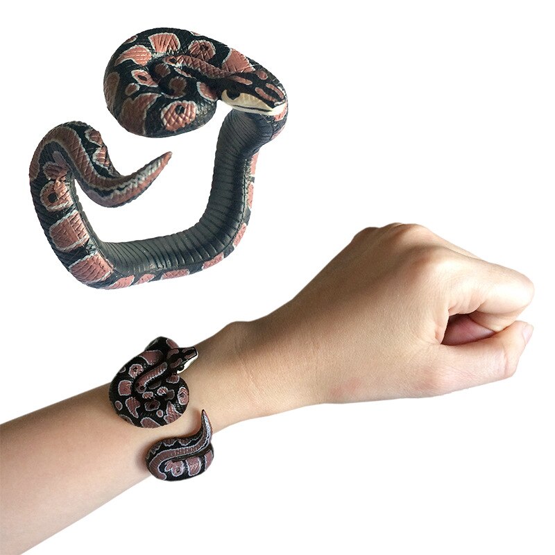 Tricky Spoof Simulation Snake Toy Python Snake-shaped Bracelet Simulation Animal Model Halloween Party Event Props: 2