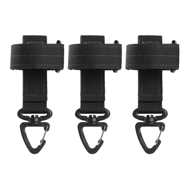 Outdoor Gloves Climbing Rope Storage Buckle Travel Camping Hiking Buckles Multi-purpose Glove Hook: Black 3pcs