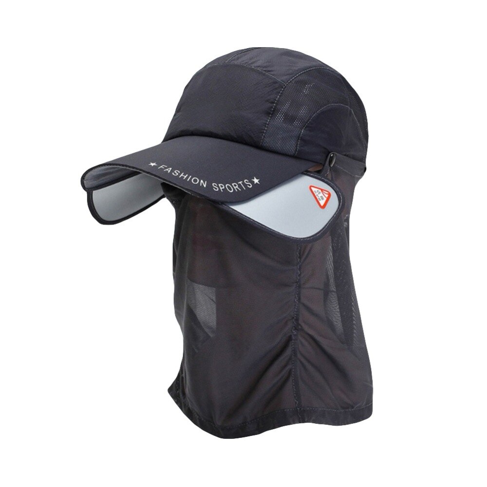 Outdoor Sport Hiking Visor Hat UV Protection Face Neck Cover Fishing Sun Protect Baseball Cap With Detachable Face Mask