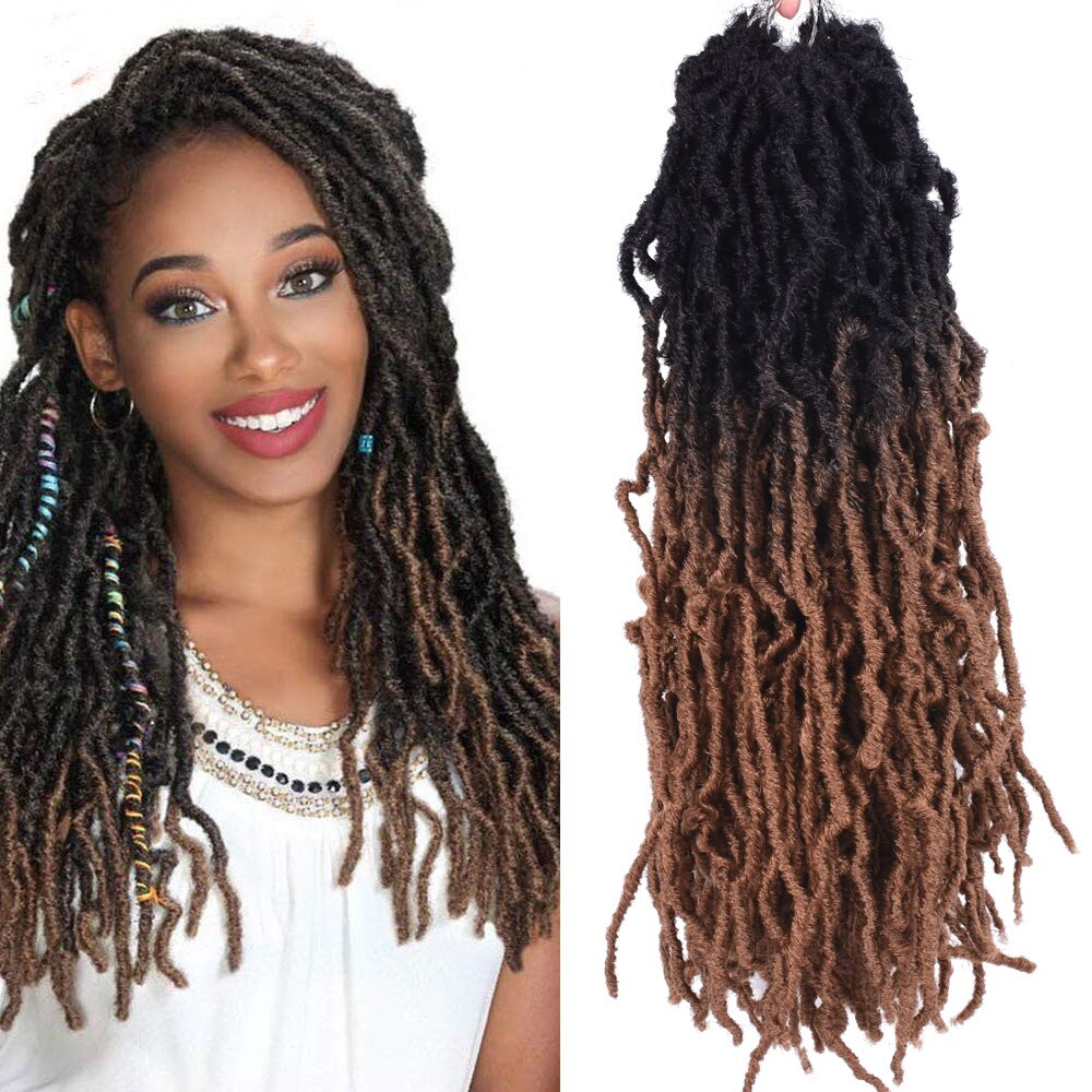 18 Inch Bobbi Boss Nu Locs Haak Hair 20 Strengen/Pak Ombre Faux Locs Gehaakte Vlechten Synthetische Vlechten Haar voor Zwarte Vrouwen: T1B/27 / 1 Stks/partij