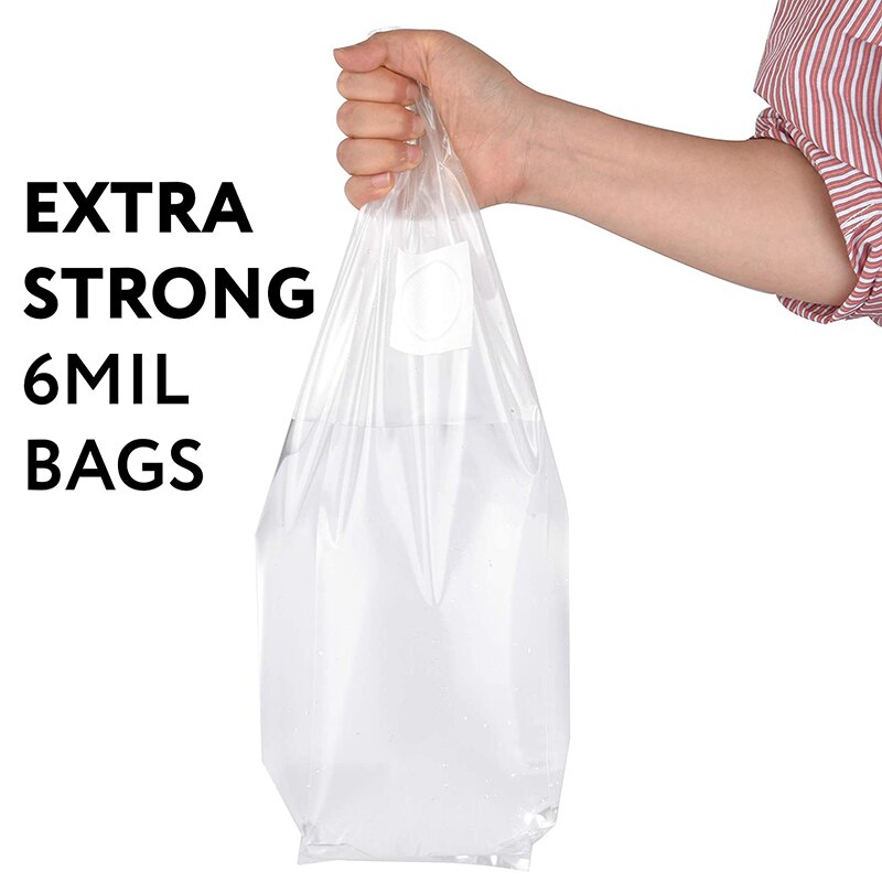 Bolsas para cultivo de setas, paquete de 50 bolsas Extra gruesas de 6 Mil, tamaño grande de 6 pulgadas x 5 pulgadas x 20 pulgadas, 0,2 micrómetros