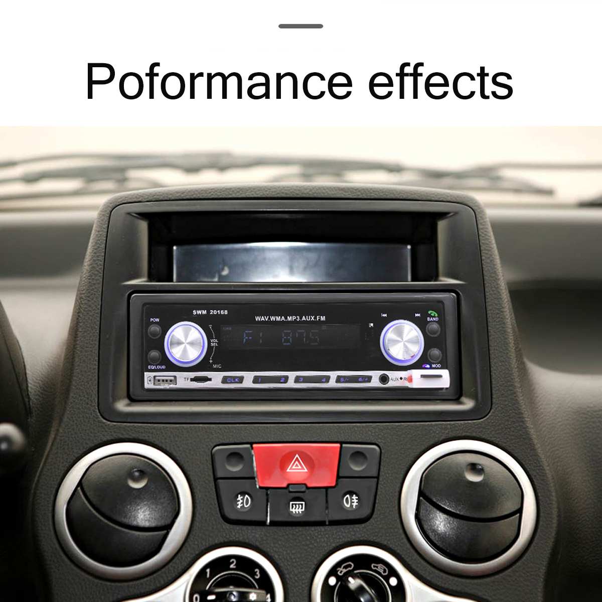 12V 1Din Car Radio Stereo Auto Autora MP3 Player bluetooth With Remote Control AUX USB SD FM U Disk 12V Support Reverse Image