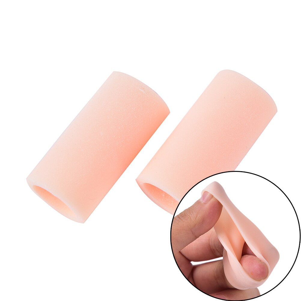 1 par silikone gel tube bandage finger tåbeskyttere beskyttelse til fodpleje indlægssåler