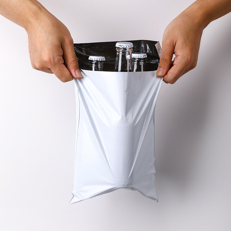 100Pcs Samll Courier Bags White Self-seal Adhesive Storage Bags Plastic Poly Envelope Mailer Postal Mailing Bag Customizing logo