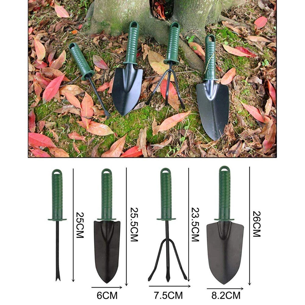 4pcs/lot Plant Soil Shovels Gardening Tools Set Flower Planting Tools Garden Shovel Fork Rake Spade Harrow Flowerpot Tools