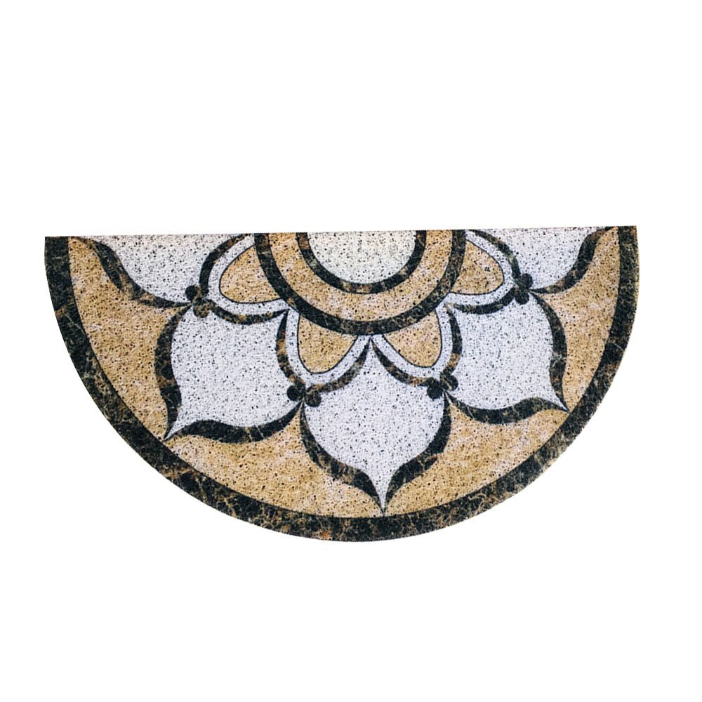 Tapis d'extérieur demi-rond en motif de marbre | Tapis noir absorbant l'eau, tapis de salle de bains antidérapants, tapis de portes décoratifs pour la maison: E