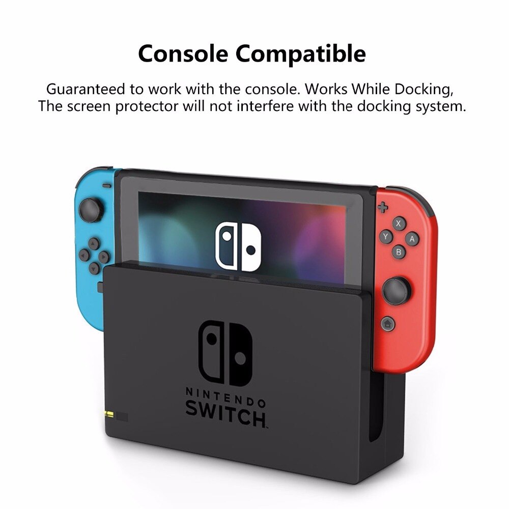 2 pces para o protetor de vidro moderado premium da tela do interruptor de nintend para a proteção 9h do filme do ns do interruptor de nintendo com tampões dos apertos do polegar