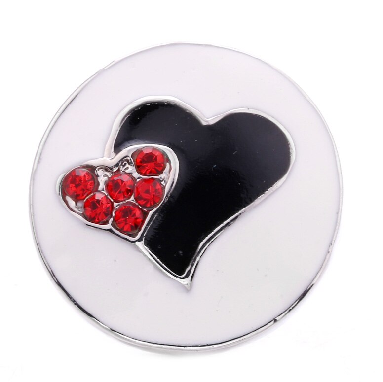 5pcs/lot Snap Jewelry Rhinestone Butterflu Love Heart 18mm Snap Buttons Round Metal Charms Fit Snap Bracelet Bangles: 5