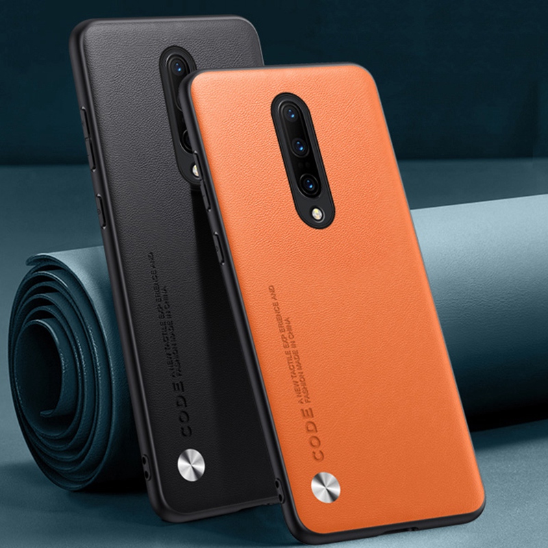 Luxe PU lederen tas voor OnePlus 7 Pro 7Pro Achterkant Matte siliconen Schokbestendig Volledige bescherming Telefoonhoesje voor One Plus 7 Pro