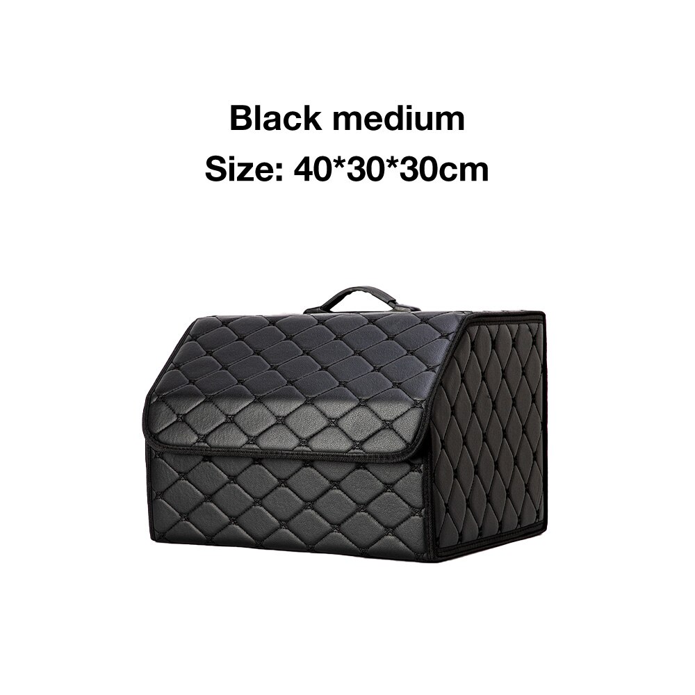 Auto Kofferraum Organizer Kasten Lagerung Tasche Auto Müll Werkzeug Tasche PU Leder Falten Fracht Lagerung Verstauen Aufräumen Auto Veranstalter: zurück M