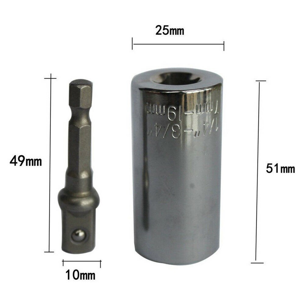 7-19mm gator grepp universal hylsnyckel borradapter 2- delars mutterbultverktyg