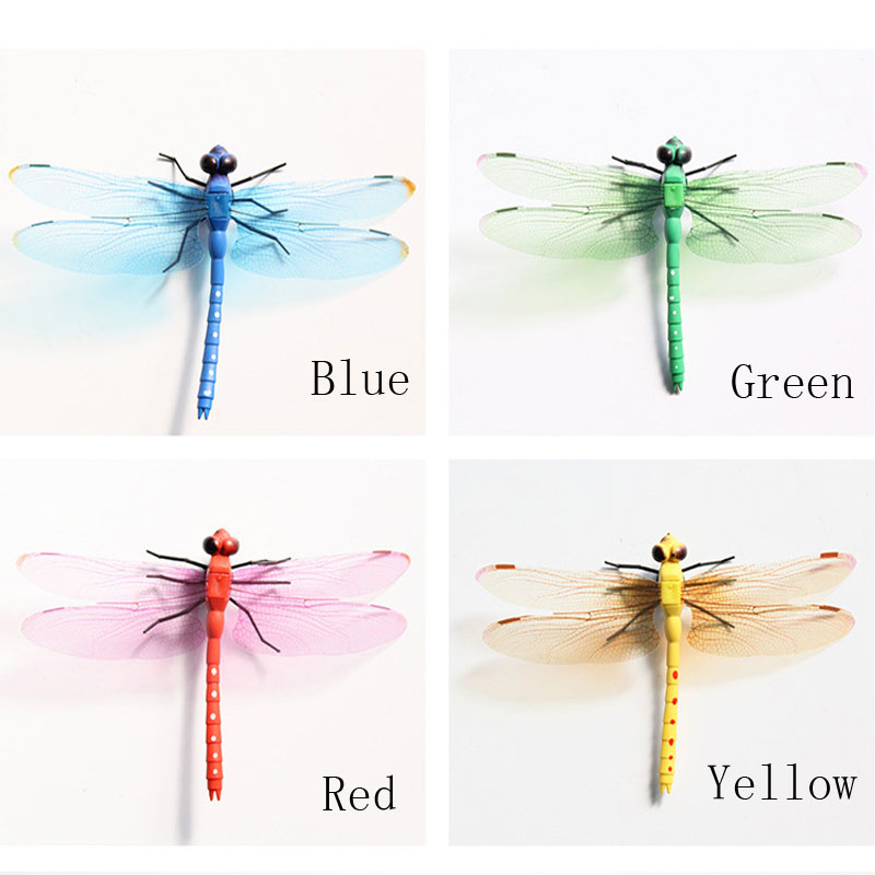 Home Decoratie 3D Stickers Dubbele Laag Vleugels Pvc Vlinder En Plastic Libel Voor Muur En Koelkast Kamer Dector