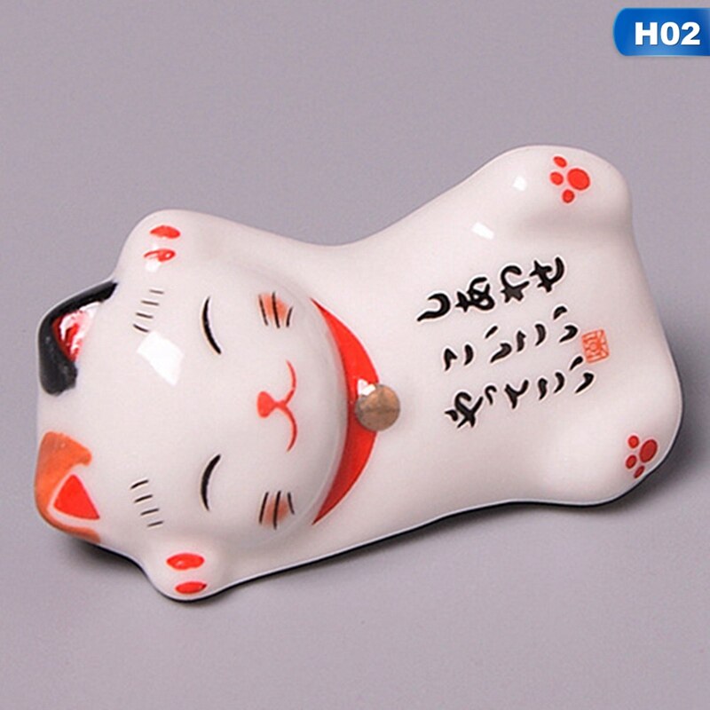 Japanese Style Ceramic Chopsticks Holder Stand Cute Cat Chopstick Rack Pillow Care Rest Kitchen Decor Art Craft Tableware: 2