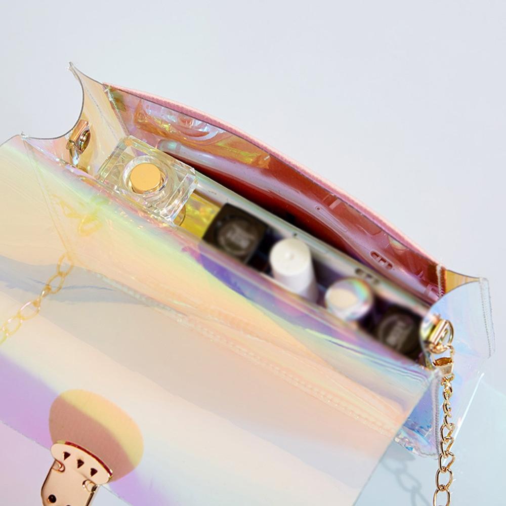 Kette Riemen transparent Umhängetasche Patchwork Frauen Strand Telefon Tasche Wasserdichte Reisetasche Schulter Tasche Handtasche Dame Taschen