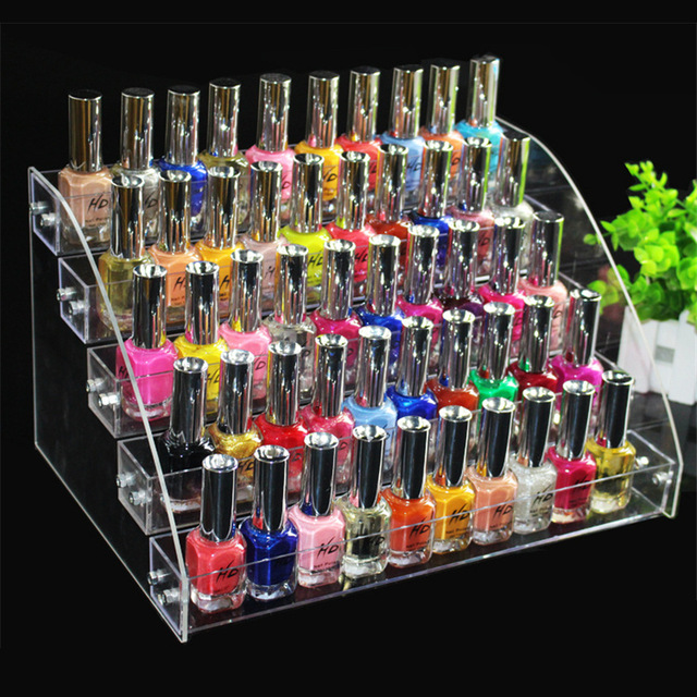 Organisateur acrylique transparent, 2 3 4 5 6 7 couches, maquillage cosmétique rouge à lèvres bijoux présentoir porte-vernis à ongles, boîte de maquillage: 5 Tiers