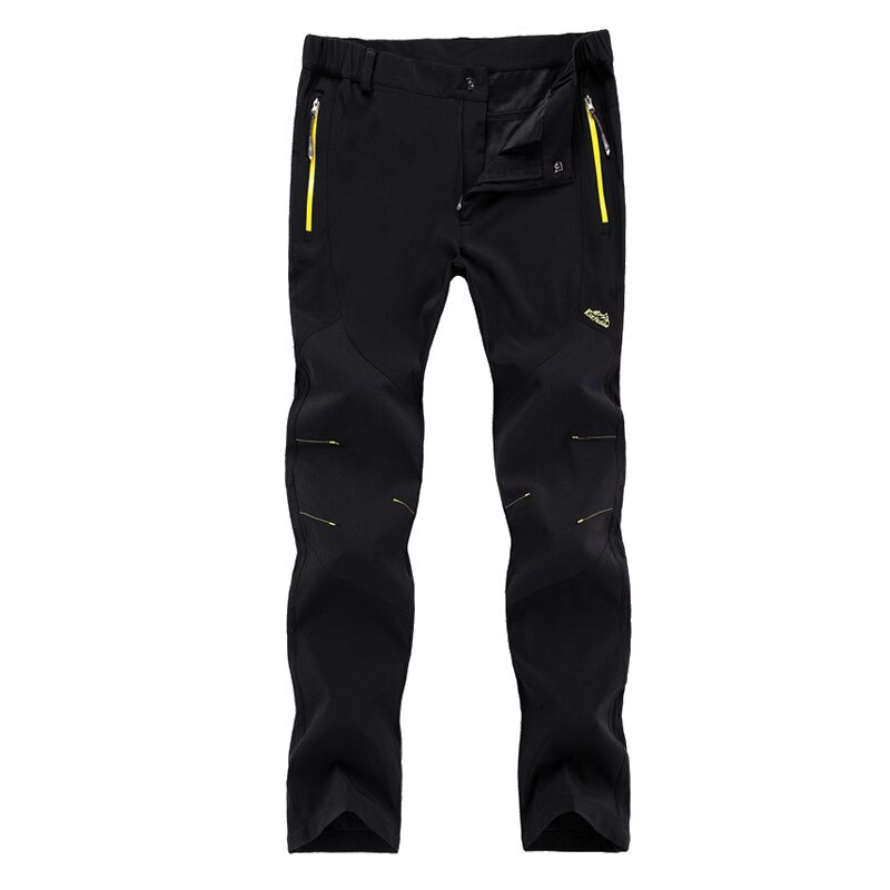 Trvlwego inverno men caminhadas calças ao ar livre casca macia outing calças à prova de vento à prova dwindproof água para acampamento esqui escalada manter quente da ue: Preto / AISA L(EU S)