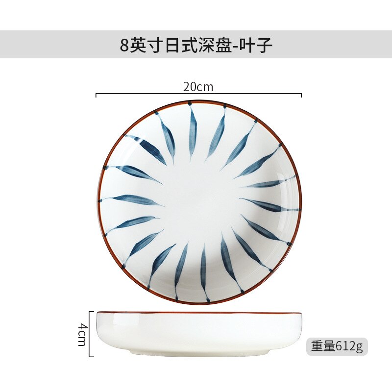 Platos de cerámica PARA CENA, aptos para microondas, horno, lavavajillas, resistentes a los arañazos, vajilla japonesa, platos de porcelana para Cocina: Azul