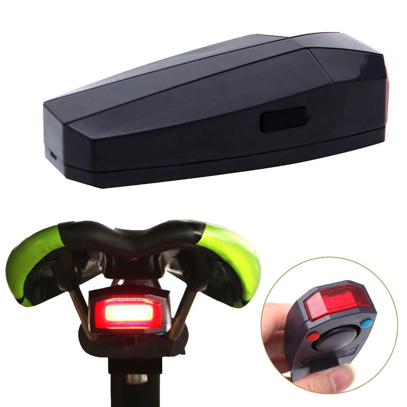 4 In 1 Anti-theft Bike Security Alarm Wireless Remote Control Alerter Taillights Lock Warner Waterproof Bicycle Lamp