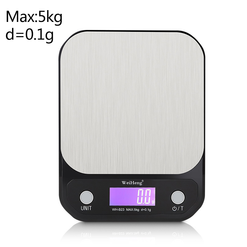 10kg/3kg/5kg Portable Digital Scale High Precision 0.1g LED Electronic Scales Postal Food Balance Measuring Weight Kitchen Scale: 5kg-0.1g black