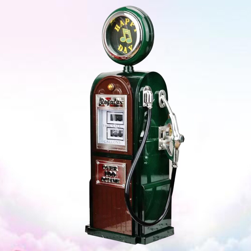 Caja de gasolinera Vintage creativa, caja de Melody, decoración de escritorio para Bar, restaurante, Hogar (verde)
