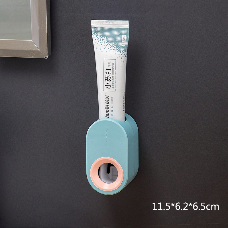 Magnetic Adsorption Inverted Toothbrush Holder Double Automatic Toothpaste Squeezer Dispenser Storage Rack Bathroom Accessories: white