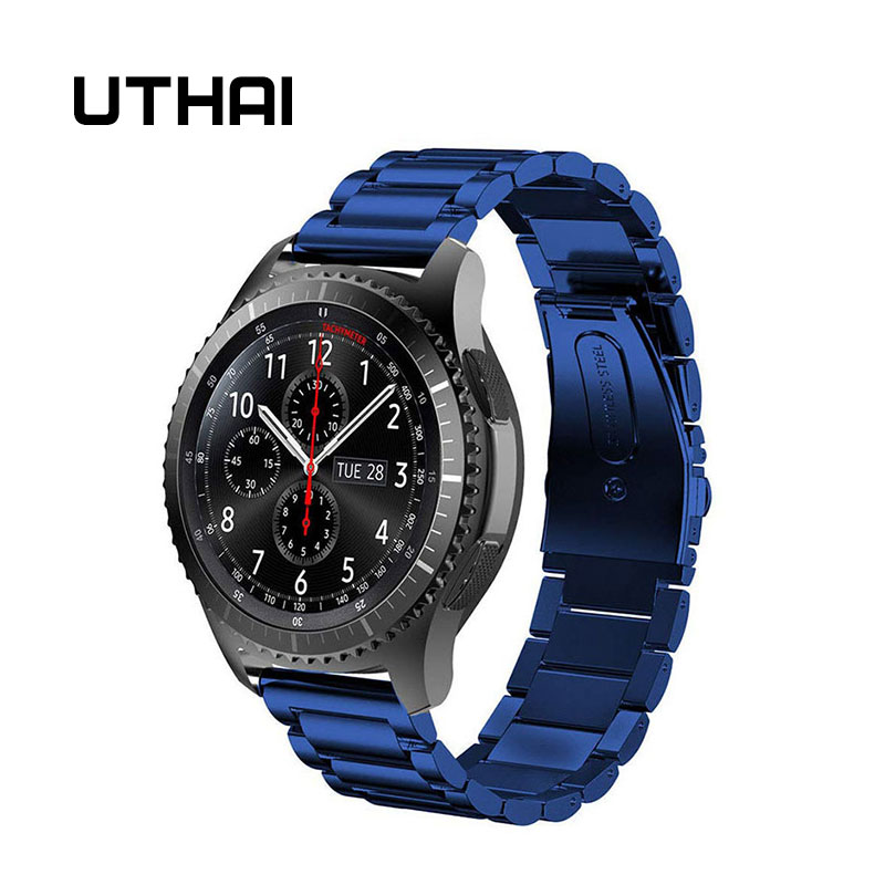 Uthai S07 Strap Voor Samsung Gear S2/S3 20Mm 22Mm Horloge Band Roestvrij Stalen Horlogeband