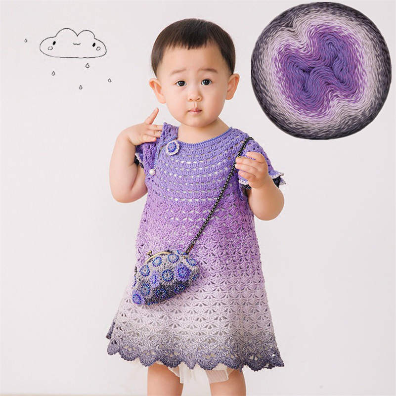 Cake Gradient Rainbow Color Cotton Yarn 500g Fancy Hand-Crocheting Yarn for Shawl Children Dress Diy Hand Knitting Materials