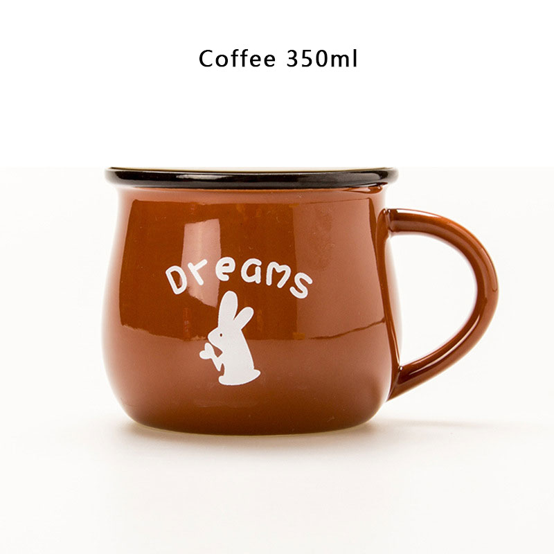 Zakka Retro Ceramic Cups and Mugs Travel Coffee Mug Enamel Breakfast Milk Tea Cups Simple and Mugs Kitchen Tool: 19