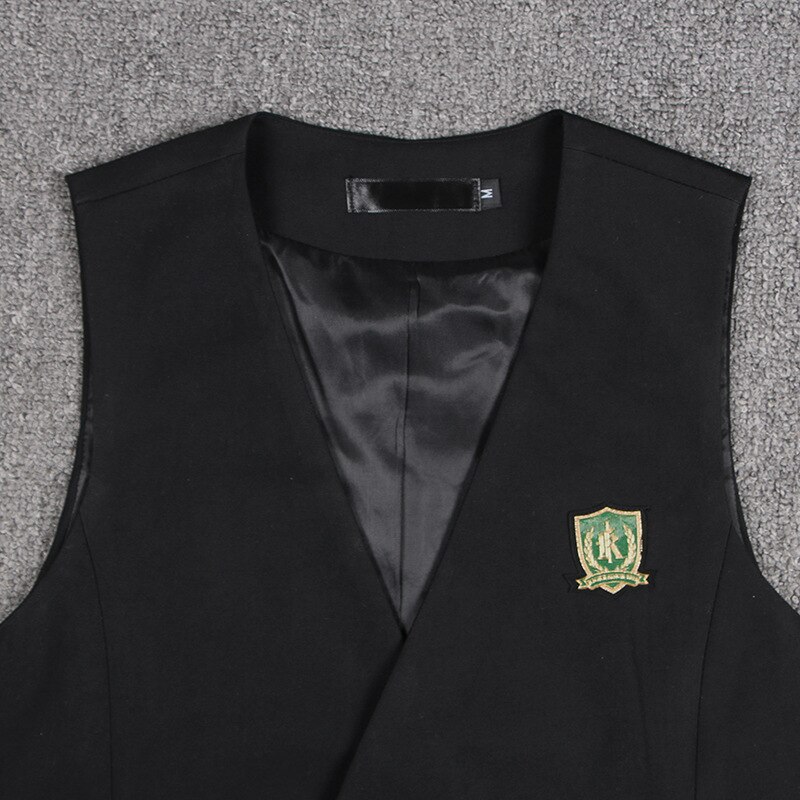 Uniforme Escolar de Corea, abrigo negro JK, chaleco Japonés para la universidad, inglés, chaleco de viento para el Campus