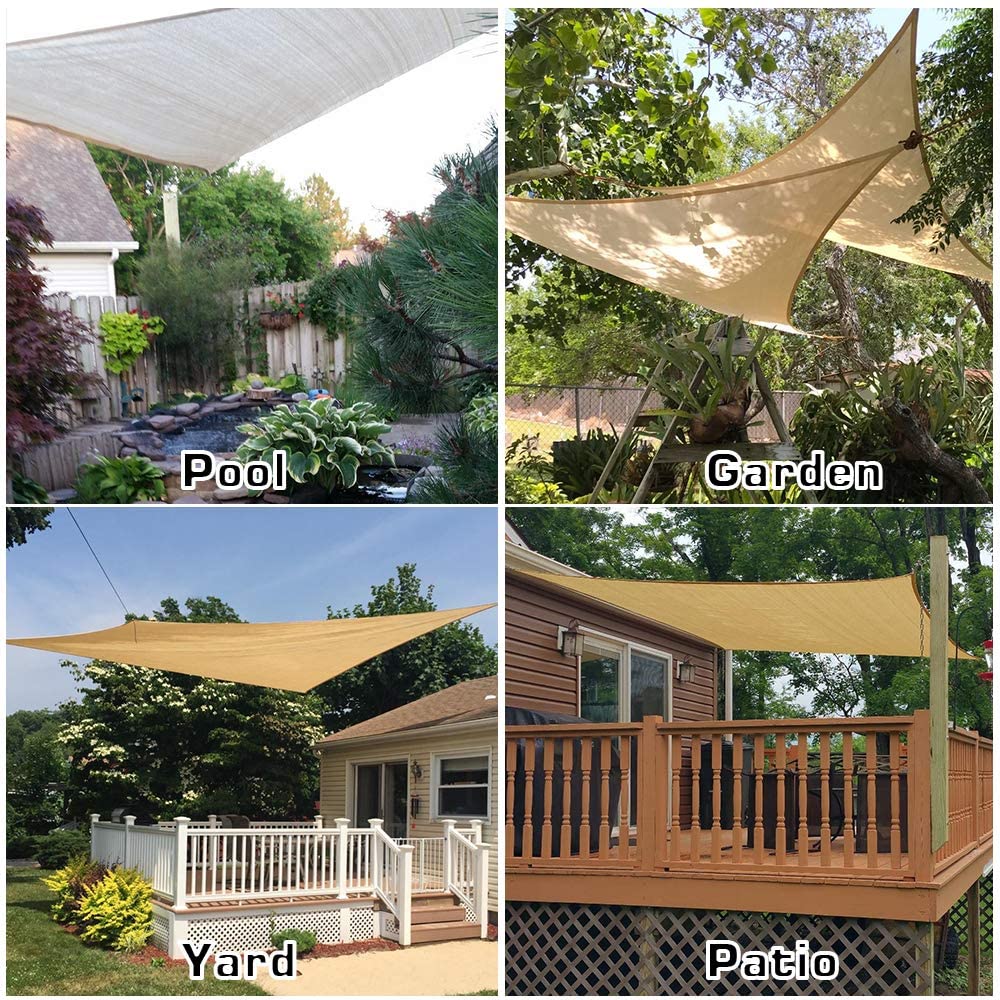 Heavy Duty 185GSM Sun Canopy Shade Sail Rectangle UV Block Shading Nets for Patio Deck Yard and Outdoor