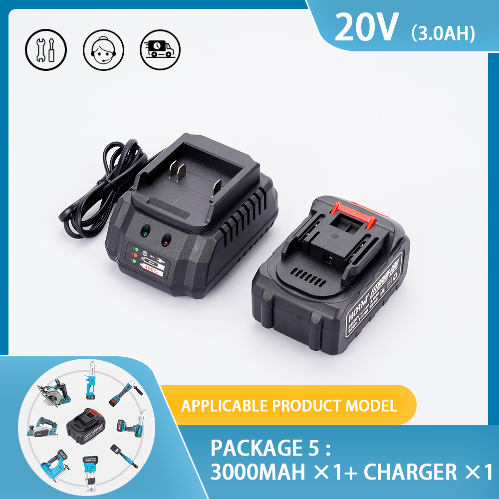 Rechargeable Lithium Battery Series 20V Charger For Cordless Drill/Saw/Screwdriver/Wrench/Angle Grinder Brushless Power Tool: WHITE / us